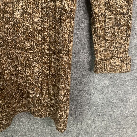 Carolyn Taylor Longline Hooded Button Cardigan Bulky Cable Patch Pockets Sz M - Picture 10 of 12